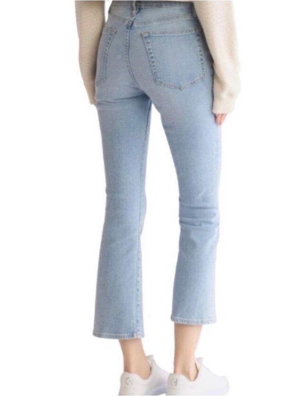 Frame le crop Light Blue High-Rise Cropped Bootcut Jeans — Women